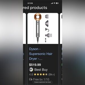 Dyson Supersonic Hair Dryer in Gray and Orange ONLY USED FOR A MONTH